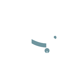 icon of a cat facing to the right with muted blue accents