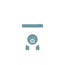 muted blue and teal certificate icon